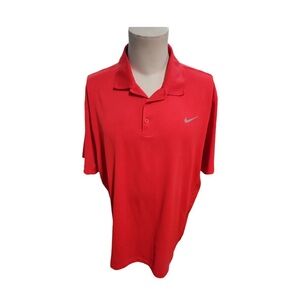 Nike Golf Polo Mens XXL Red Shirt/Gray Swoosh